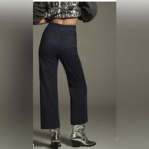 Anthropologie Maeve Wide-Leg Sparkle Jeans high waist cropped Sz 29, 34 NWT